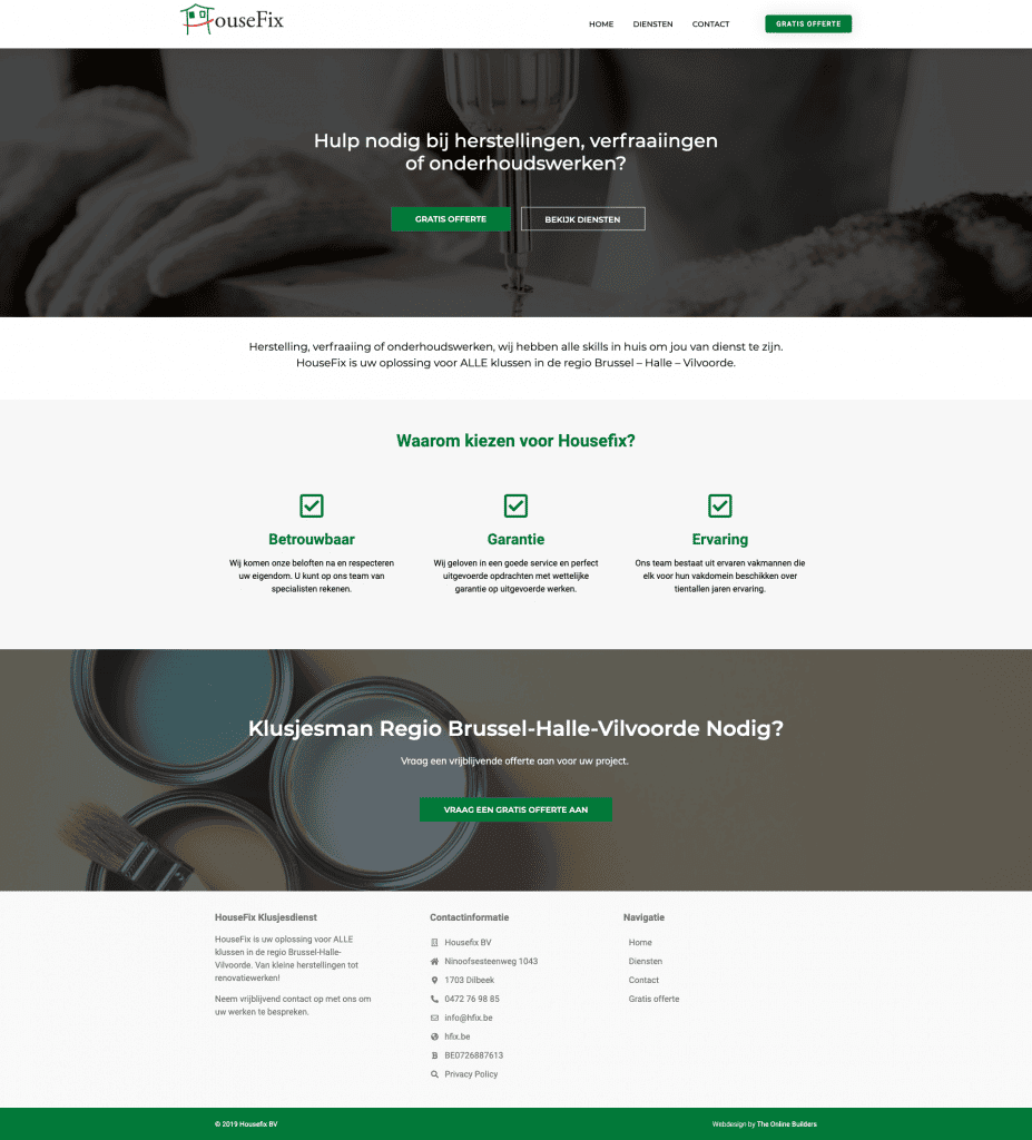 Aannemer bouw webdesign