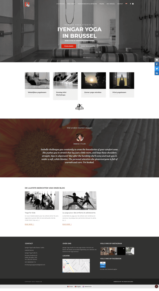 Website yoga studio maken